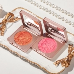 2 Colors Blush Peach Pallete Shining Blusher Face Red Shadow Waterproof Soft Orange Pink